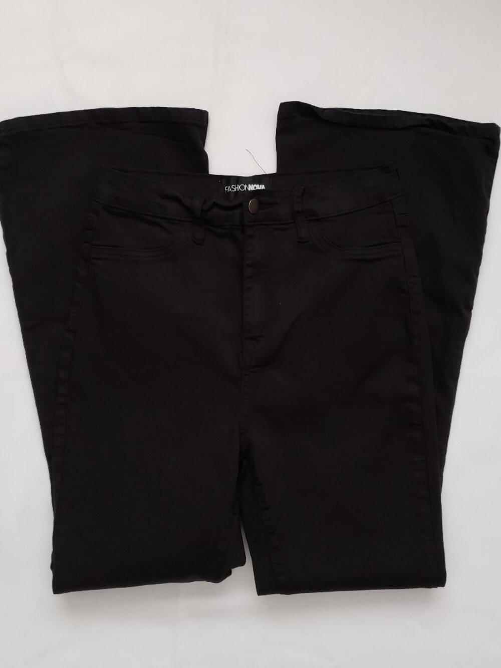 Fashion Nova size 11 flare bell bottom black jeans stretch